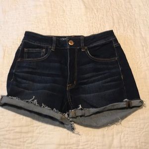 high waisted denim shorts